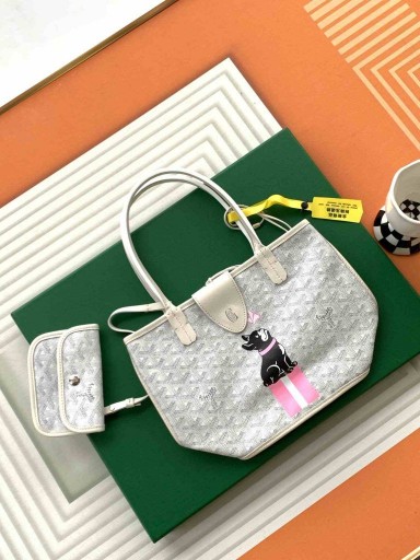 Goyard Anjou Mini Bag White French Bulldog
