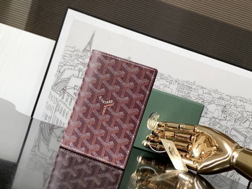 Goyard Grenelle Passport Cover Burgundy