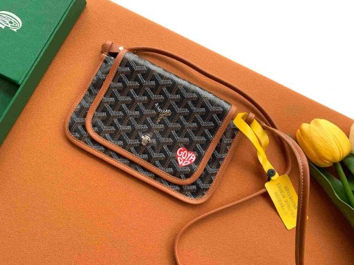 Goyard Plumet Pocket Wallet Heart Black & Tan
