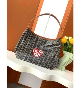 Goyard Bohème Hobo Bag Big Heart Black & Tan