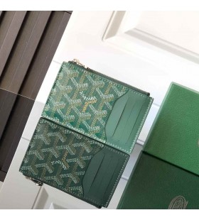 Goyard Bourbon Zipped Card Holder Green