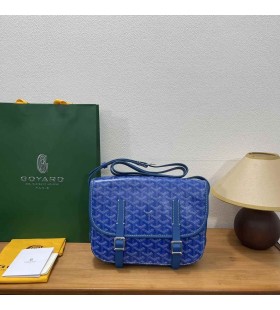Goyard Belvedere Messenger Goyardine MM Bag Sky Blue