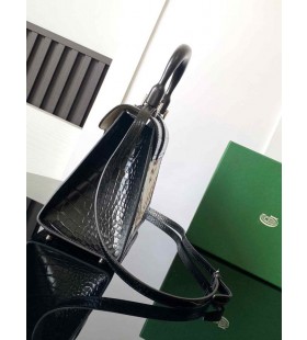 Goyard Saïgon PM Bag Crocodile Leather Embroidered Black