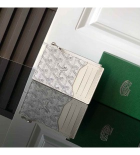 Goyard Bourbon Zipped Card Holder White