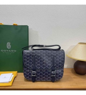Goyard Belvedere Messenger Goyardine MM Bag Navy Blue