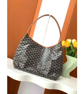 Goyard Bohème Hobo Bag Big Heart Black & Tan