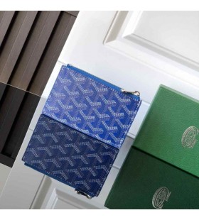 Goyard Bourbon Zipped Card Holder Sky Blue