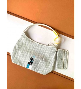 Goyard Bohème Hobo Bag Coração E De Bulldog Francês Brancos
