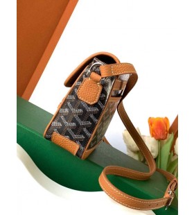 Goyard Grand Bleu PM Mála Dubh & Tan