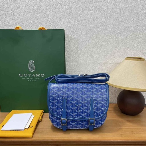 Goyard Belvedere Messenger Goyardine PM Bag Cielo Blu