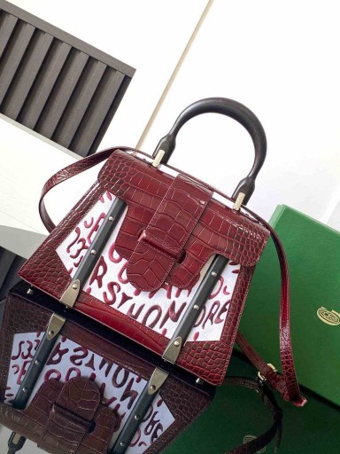 Goyard Saïgon PMバッグクロコダイル革の刺繍のブルゴーニュ