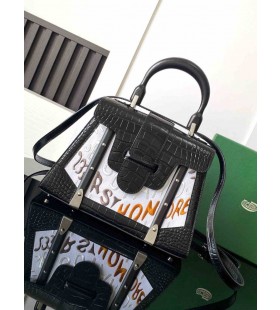 Goyard Saïgon PM Bag Crocodile Leather Embroidered Black