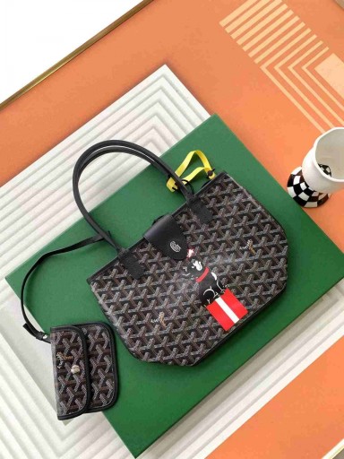 Goyard Anjou Mini Veske Svart Fransk Bulldog