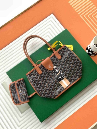 Goyard Anjou Mini Bag Black & Tan Fransk Bulldog