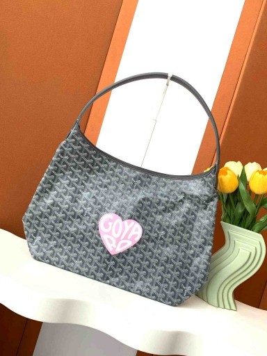 Torba hobo Goyard Bohème Z Wielkim Sercem w kolorze Szarym