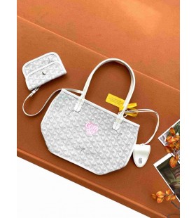 Mini-torba Goyard Anjou W kształcie Serca Biały