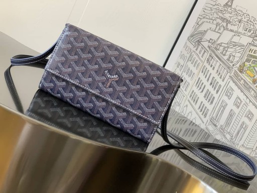 Goyard Varenne Continental Portofel Bleumarin