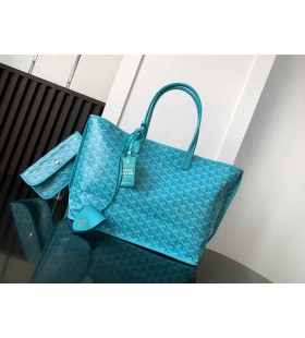 Goyard Anjou PM Tote Sac Goyardine Albastru Seahorse Broderie