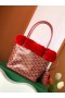 Goyard Králik Kožušiny Mini Tote Bag Red