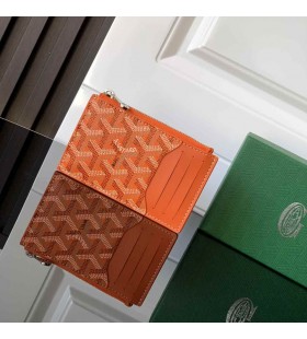 Goyard Bourbon Zazipovaný Držiteľa Karty Orange