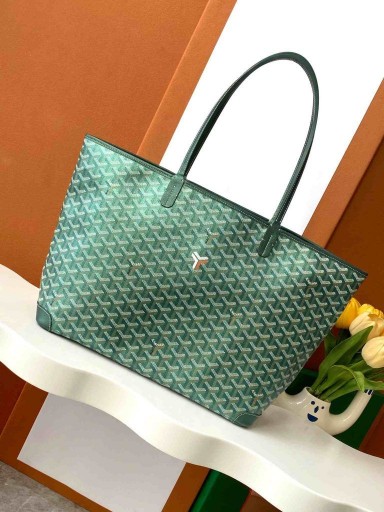 Goyard Artois MM Goyardine Väska Pärlemorskimrande Grön
