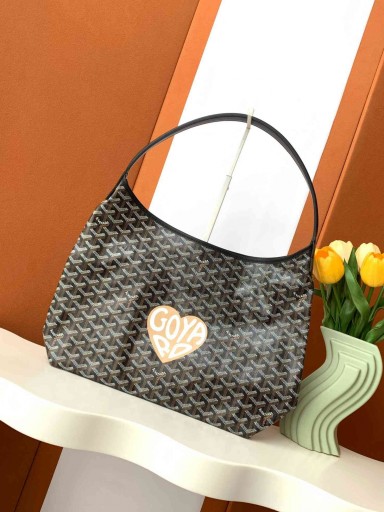 Goyard Bohème Hobo Çanta Büyük Kalp Siyah