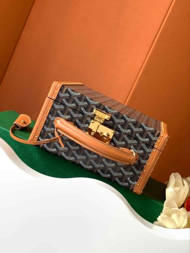 Goyard Joux 6 Caja Del Reloj Negro Y Bronceado