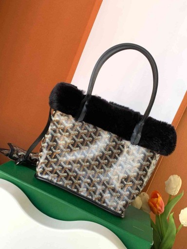 Goyard De Piel De Conejo Mini Bolso De Mano Negro