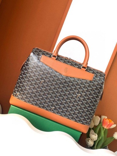 Goyard Cisalpin حالة الوثيقة بلاك اند تان