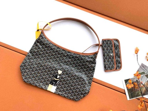 Goyard بوهيم حقيبة المتشرد القلب & البلدغ الفرنسية بلاك اند تان