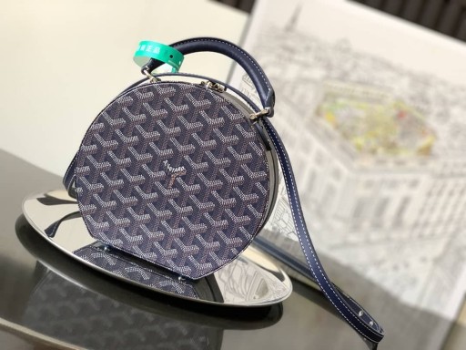 Goyard De Alto Hatbox Stam Tas Marine Blauw