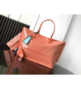 Goyard Anjou UUR Tote Bag Goyardine Koraal Roze Zeepaardje Borduurwerk