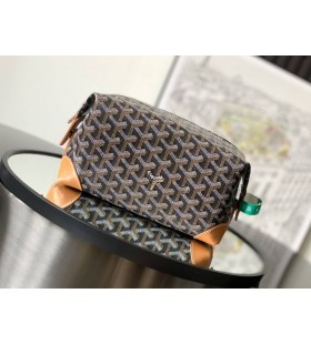 Goyard Bowlen 25 Toiletry Bag Black & Tan