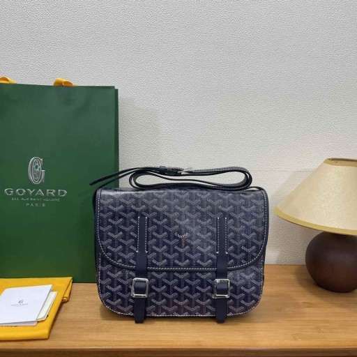 Goyard Belvedere Messenger Goyardine MM Sac Bleu Marine