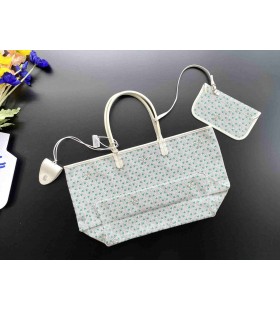 Goyard Saint Louis Goyardine Claire Voie PM Sac Blanc et bleu Sarcelle
