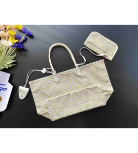 Goyard Saint Louis Goyardine Claire Voie PM Bag White & Yellow