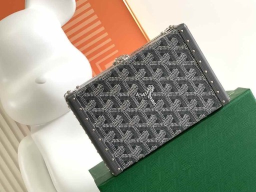 Goyard Minaudière Trunk Bag Grey