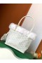 Goyard Κουνέλι Γούνα Mini Tote Τσάντα Λευκή